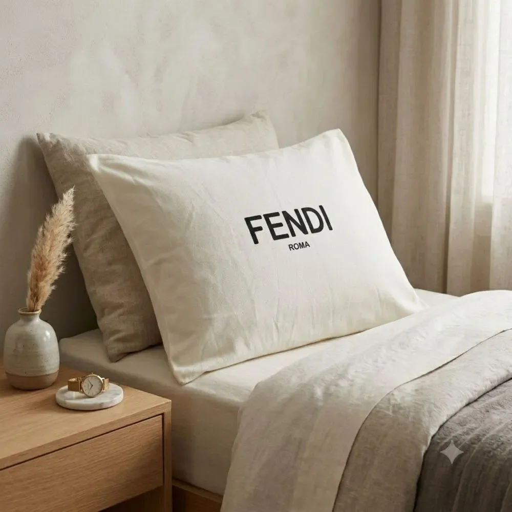 Fendi Roma Off White Dust Bag Standard Pillow Sham Cover 23.5x17.5